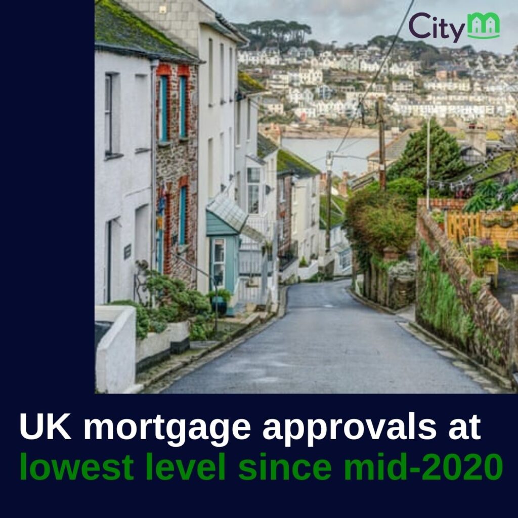 UK mortgage approvals at lowest level since mid-2020